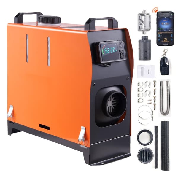 5kW 12V installationsfri dieselluftvärmare med Bluetooth-anslutning och överhettningsskydd, låg energiförbrukning, hög effekt