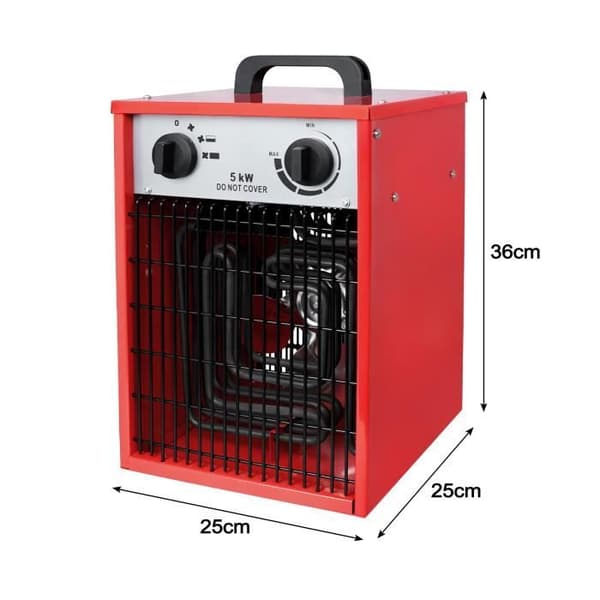 XMTECH Heating 5000W 400V elektrisk fläktvärmare med 3 värmenivåer och överbelastningsskydd