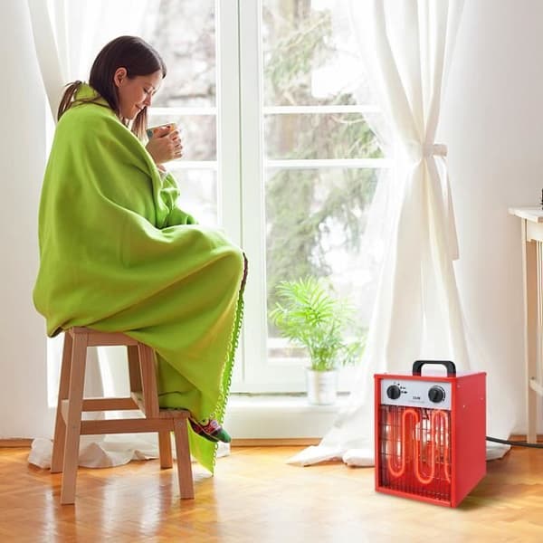 XMTECH Heating 3000W 220V elektrisk fläktvärmare med 3 värmenivåer och överbelastningsskydd