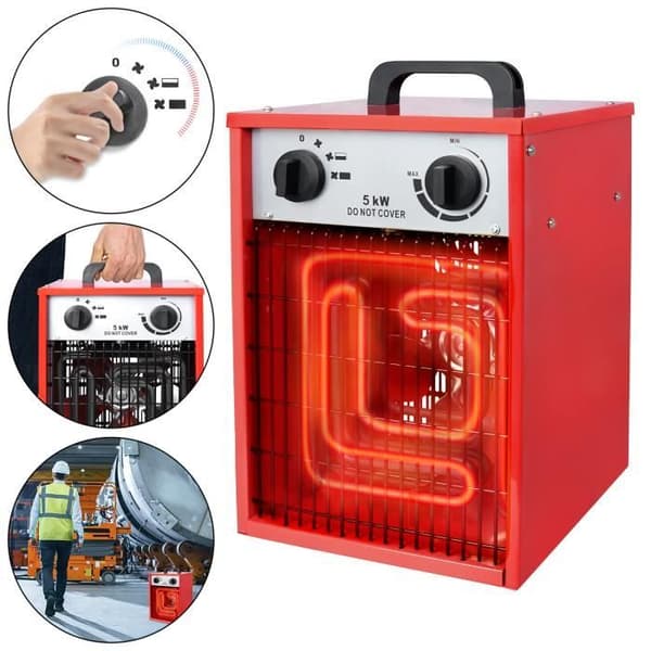 Fläktvärmare - LZQ - 5 KW - Elektrisk - 3 värmenivåer - Mekanisk termostat