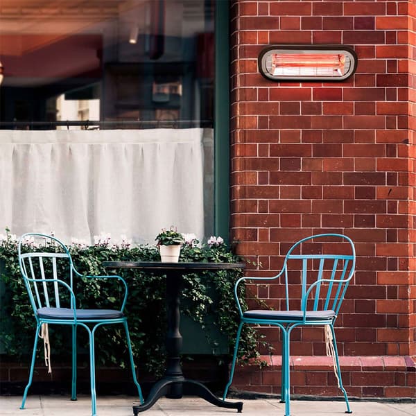 Kekai Væg Og Parasol Kulfiber Terrassevarmer Slim 2000w Sort