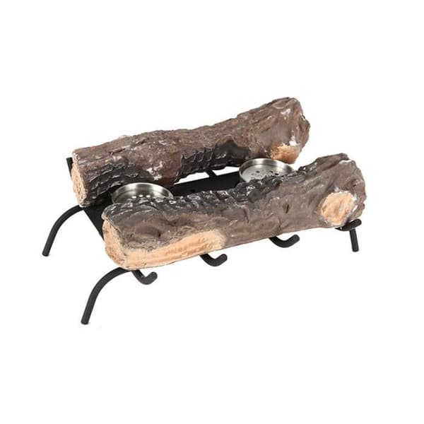 Bracière - BRAZIER - med stenull och keramiskt trä - 2 stålbrännare - 40*30*23 cm