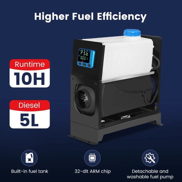 12V 5-8kW allt-i-1 effektiv tyst diesel parkeringsvärmare med komplett tillbehör