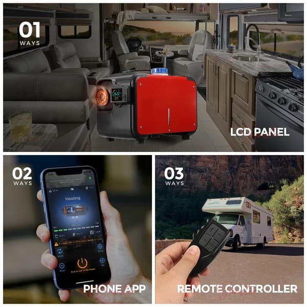 5KW 12V/24V/220V Bluetooth APP-styrd dieselluftvärmare, energibesparande, säker