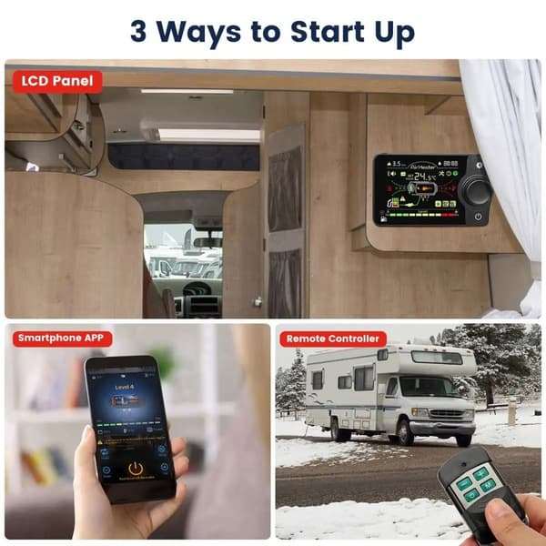 12V/24V 5-8kW justerbar dieselluftvärmare med tillbehör, Bluetooth APP-kontroll