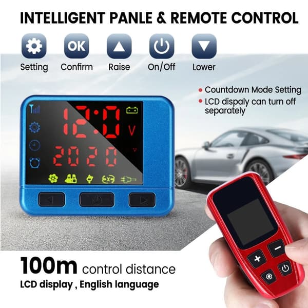 12V 5KW dieselluftvärmare med LCD-display och fjärrkontroll, kompakt struktur