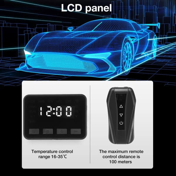 12V 5KW bensin/dieselluftvärmare med LCD-panel och trådlös fjärrkontroll, 2 lägen