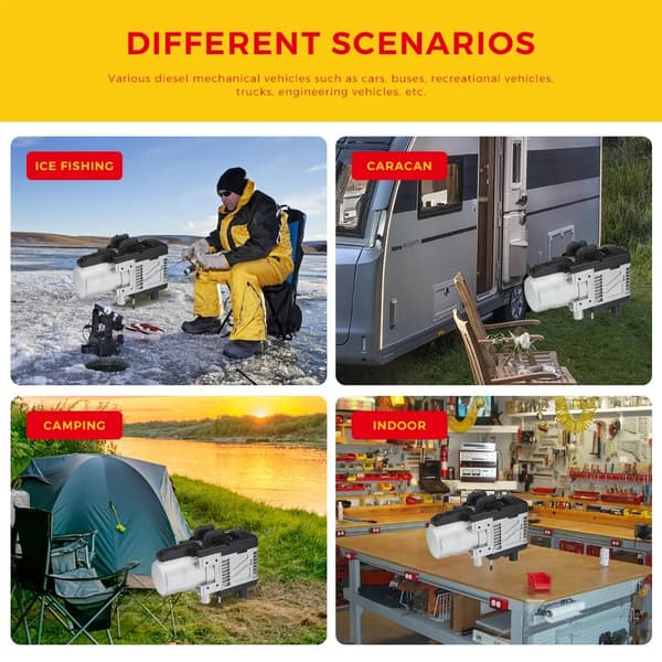 12V 5KW bensin/dieselluftvärmare med LCD-panel och trådlös fjärrkontroll, 2 lägen