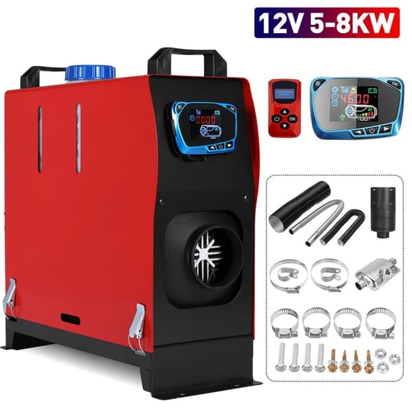 12V 5-8kW justerbar integrerad enkelhåls dieselluftvärmare, full förbränning, pålitlig drift, enkel installation, lätt att underhålla