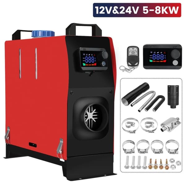 12V/24V 5-8kW justerbar integrerad enkelhåls dieselluftvärmare, full förbränning, pålitlig drift, lätt att installera, lätt att underhålla