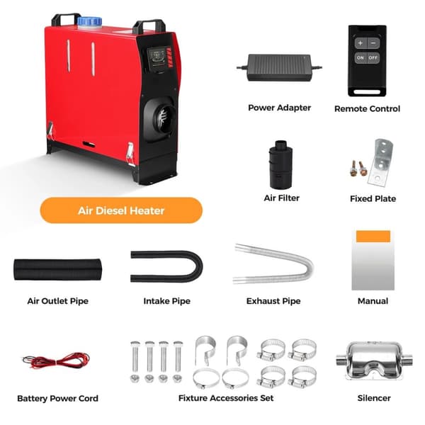 12V/24V/220V 5KW dieselluftvärmare med Bluetooth APP-kontroll, tidtagningsfunktion, energisnål, säker, lättmanövrerad