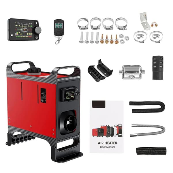 Bluetooth-styrd 12V 5KW justerbar integrerad dieselluftvärmare, 3 styrlägen, låga utsläpp, låg bränsleförbrukning, enkel installation