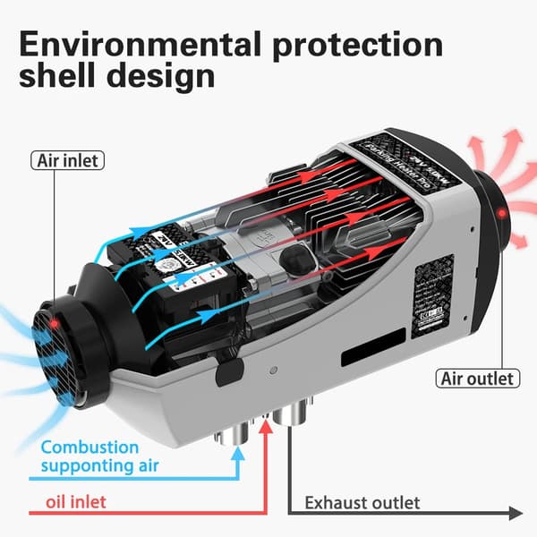 5KW 24V dieselluftvärmare, fordonsvärmare, snabb uppvärmning, intelligent konstant temperatur, miljövänligt material