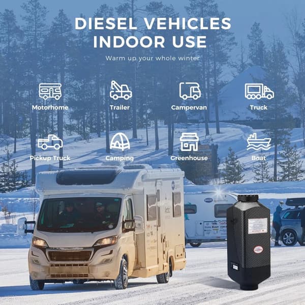 12V/24V 5KW Bluetooth APP-styrd diesel parkeringsvärmare med timer, 3 styrmetoder, energibesparande, säker, flexibel installation