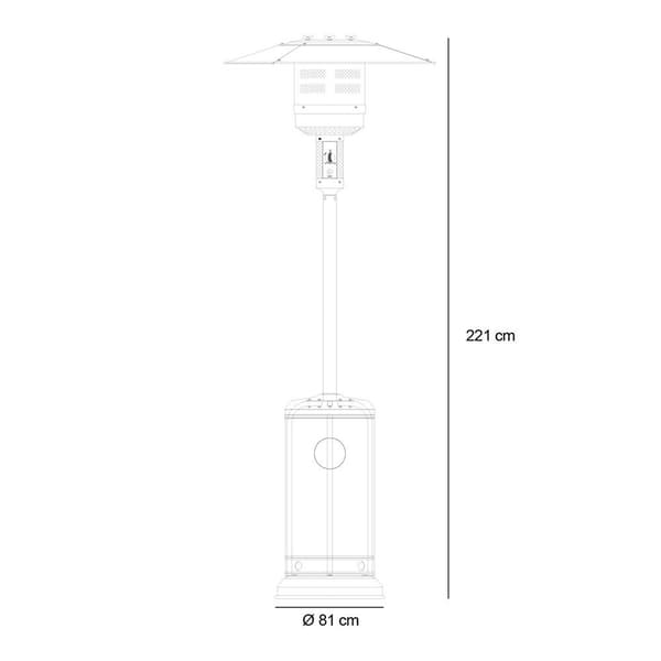 Kekai Gas Utomhusvärmare Niklas Metal 13000w Silver