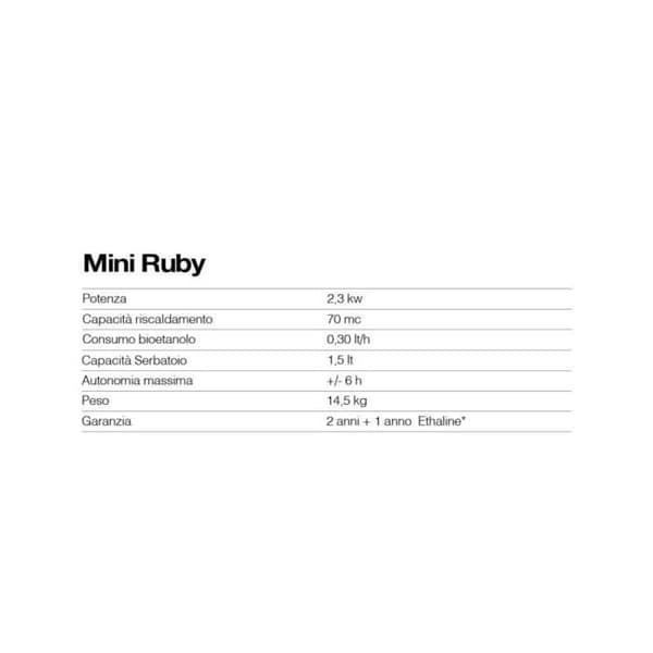 Organisk Mini Ruby Stove 2300W Bordeaux Tecno Air System