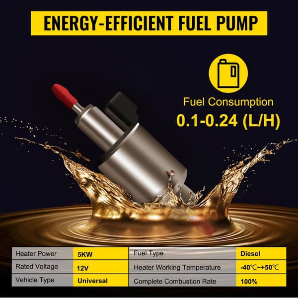 5KW 12V 4-håls allt-i-ett dieselluftvärmare, energibesparande integrerad parkeringsvärmare, snabb uppvärmning, enkel installation