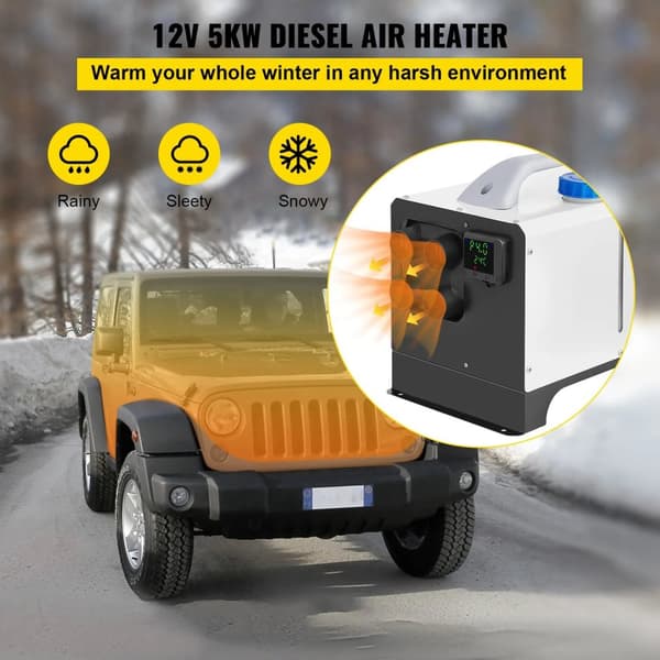 5KW 12V 4-håls allt-i-ett dieselluftvärmare, energibesparande integrerad parkeringsvärmare, snabb uppvärmning, enkel installation