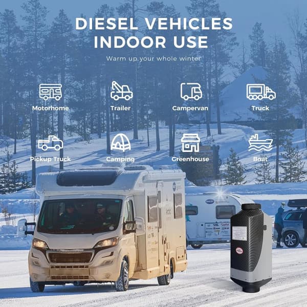 5kW 12V dieselluftvärmare, bilvärmare, smart konstant temperatur, snabb uppvärmning, lågt ljud, låg bränsleförbrukning