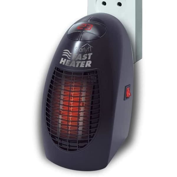 Fast Heater bärbar värmare - Termokeramisk teknologi - Programmerbar - Grå