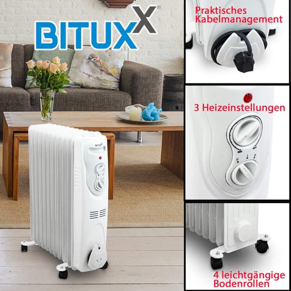 Elektrisk Oliek?ler 2500W Hvid 11 finner XXL BITUXX