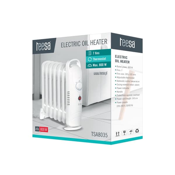 Teesa 800W olieradiator (7 finner)