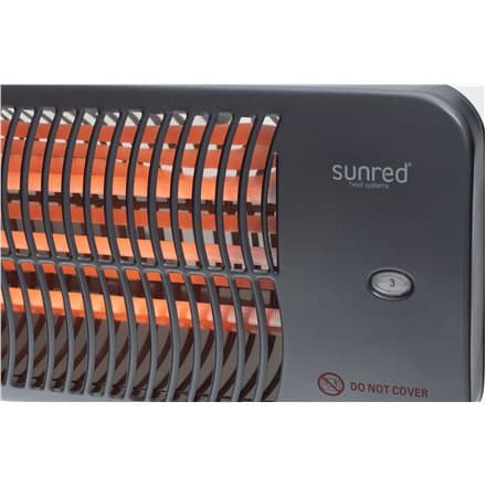 SUNRED | Lämmitin | LUG-2000W, Lugo Quartz Wall | Infrapuna | 2000 W | Tehotasojen lukumäärä | Soveltuu enintään m²:n huoneisiin | Harmaa
