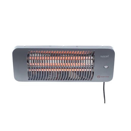 SUNRED | Lämmitin | LUG-2000W, Lugo Quartz Wall | Infrapuna | 2000 W | Tehotasojen lukumäärä | Soveltuu enintään m²:n huoneisiin | Harmaa musta