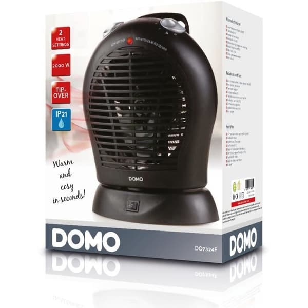 DOMO DO7324F Värmefläkt - 2 temperaturnivåer (1000W-2000W) - Fläktfunktion