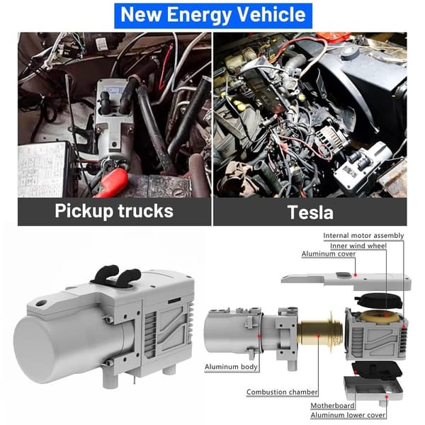 12V 5KW bensin/diesel luftvärmaresats, 2 arbetslägen, låg bränsle- och elförbrukning, lågt ljud, enkel installation