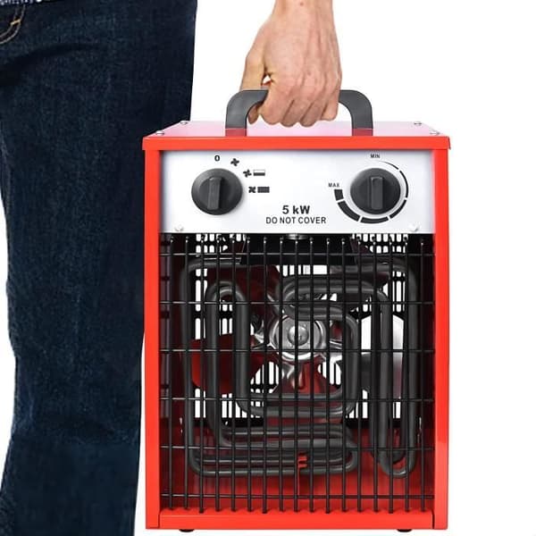 5KW Elektrisk värmefläkt 400V – YUENFONG Elektrisk byggplatsvärmare med termostat &amp; 4 värmenivåer