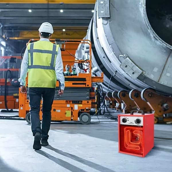 5KW Elektrisk värmefläkt 400V – YUENFONG Elektrisk byggplatsvärmare med termostat &amp; 4 värmenivåer
