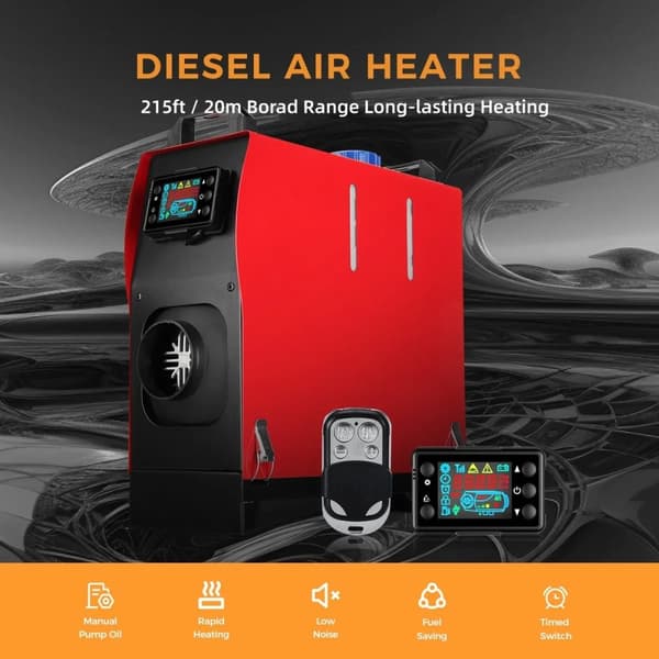 8KW 12V&24V bärbar integrerad dieselluftvärmare med LCD-display, parkeringsluftvärmare, låg energiförbrukning