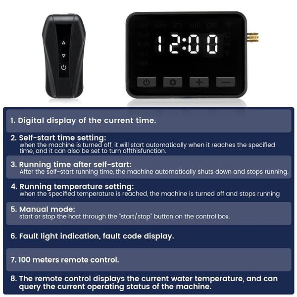 strömbrytare för vatten/pumpvärmare + fjärrkontroll, kontrollpanel kit för diesel/bensinvärmare, typ 2