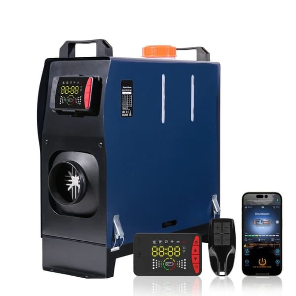 12V/24V 8KW dieselluftvärmare med Bluetooth-kontroll, integrerad parkeringsvärmare, intelligent bränslebesparing, flera skydd