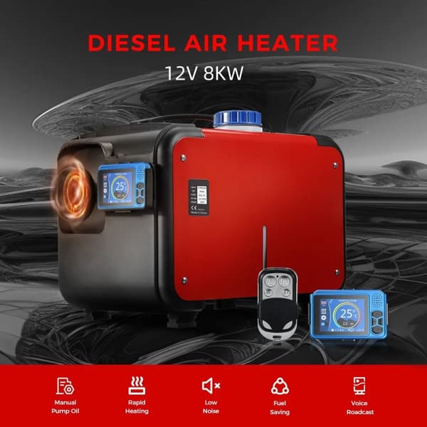 8KW 12V integrerad dieselluftvärmare för bil/trailer/lastbil , universell bilparkeringsvärmare, låg energiförbrukning