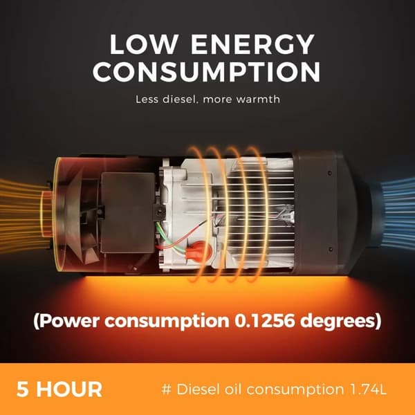 8KW 12V/24V/100-240V dieselluftvärmare med Bluetooth APP-kontroll, integrerad parkeringsvärmare, snabb uppvärmning