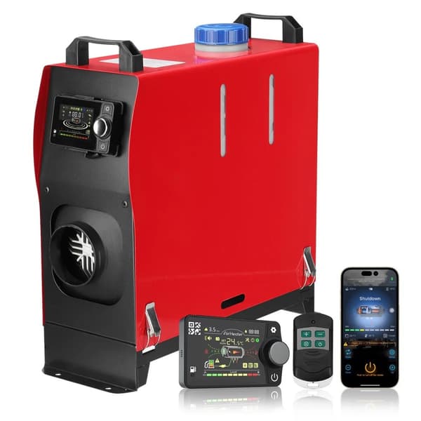 8KW 12V&24V integrerad dieselluftvärmare för husbil/lastbil/bil/tält, parkeringsvärmare med Bluetooth APP-kontroll, lågt ljud