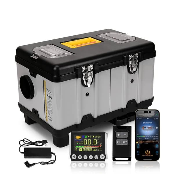 8KW 12V/24V/230V dieselluftvärmare med ventilationsfunktion, Bluetooth APP-kontroll, låg bränsleförbrukning och lågt ljud