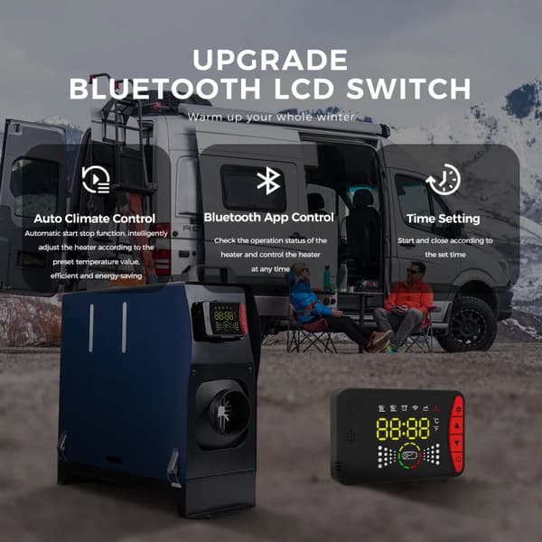 8KW 12V&24V integrerad diesel rumsvärmare med Bluetooth APP kontroll, bilvärmare, diesel parkeringsvärmare, enkel installation