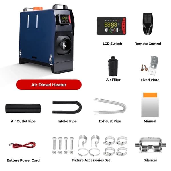 8KW 12V&24V integrerad diesel rumsvärmare med Bluetooth APP kontroll, bilvärmare, diesel parkeringsvärmare, enkel installation