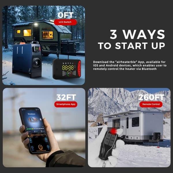 8KW 12V&24V integrerad diesel rumsvärmare med Bluetooth APP kontroll, bilvärmare, diesel parkeringsvärmare, enkel installation