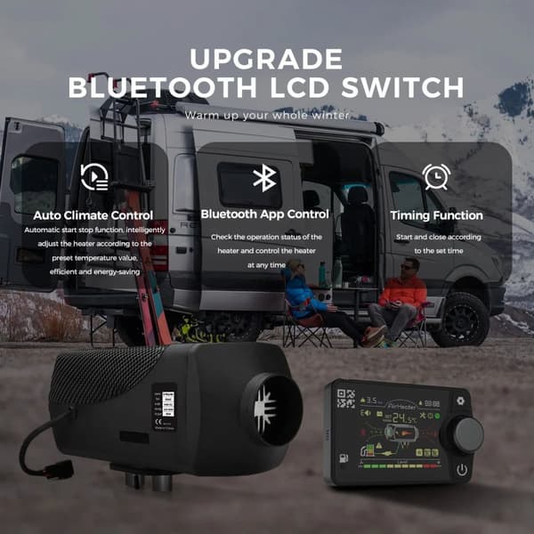 8KW 12V&24V effektiv diesel rumsvärmare med Bluetooth APP kontroll, bilvärmare, diesel parkeringsvärmare, säker att använda