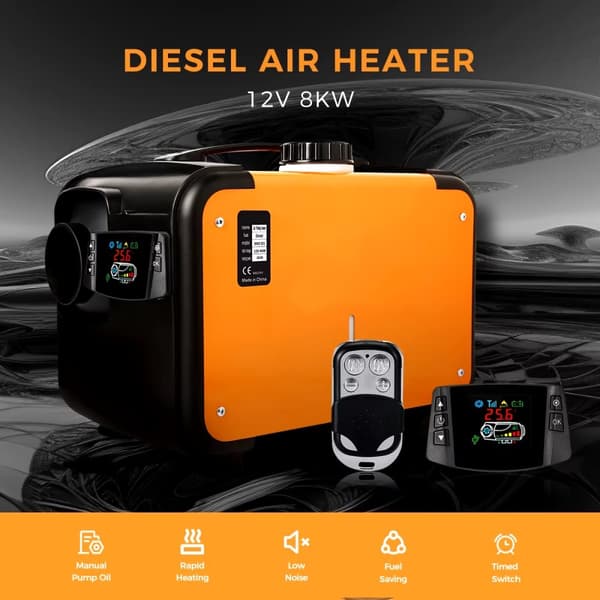 8KW 12V bärbar diesel rumsvärmare, effektiv diesel luftvärmare, energisnål bilparkeringsvärmare, snabb uppvärmning