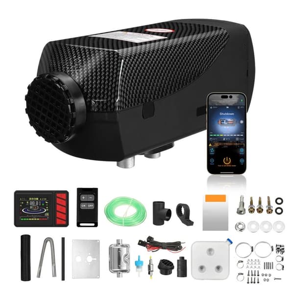 2KW 12V/24V delad dieselluftvärmare med bluetooth APP-kontroll, bärbar rumsvärmare, parkeringsvärmare, snabb uppvärmning