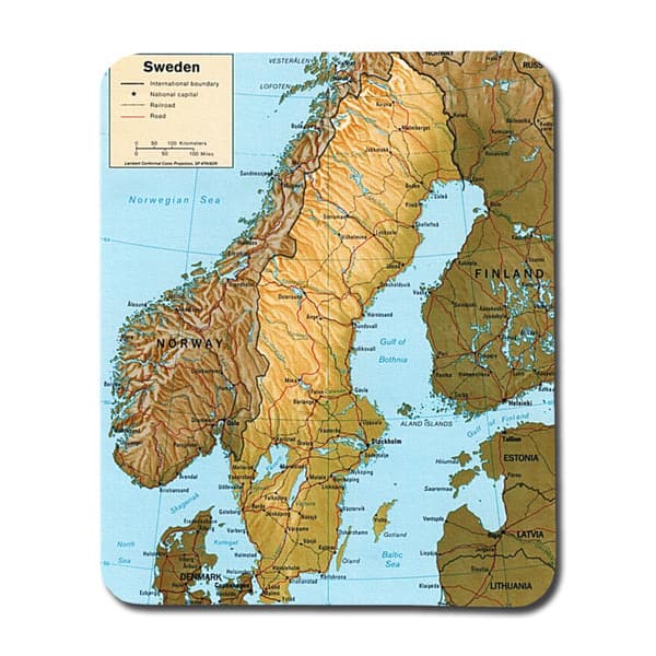 Fysisk Karta Över Sverige Musmatta