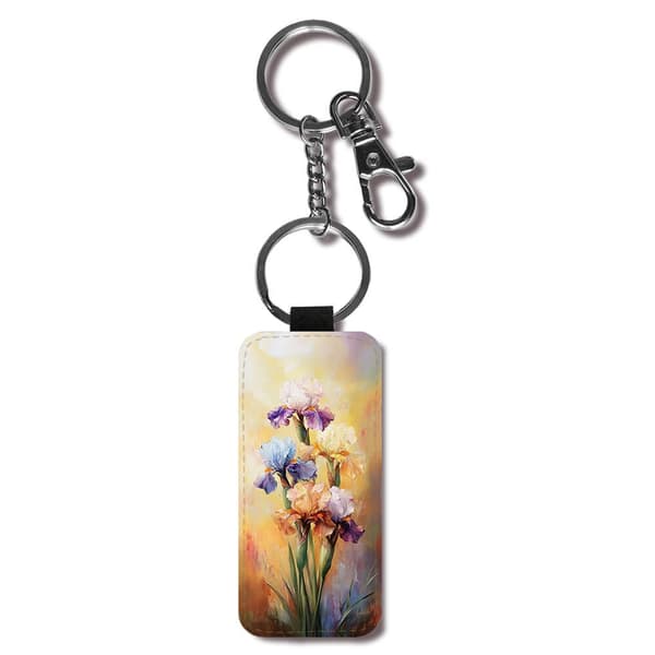 Blomma Iris Målning Nyckelring