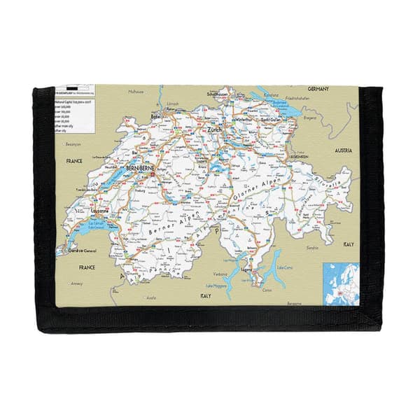 Karta över Schweiz Plånbok