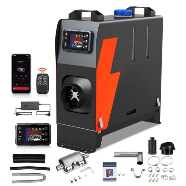 8KW 12V integrerad dieselluftvärmare med Bluetooth APP-kontroll, bärbar parkeringsvärmare, snabb uppvärmning, lågt ljud