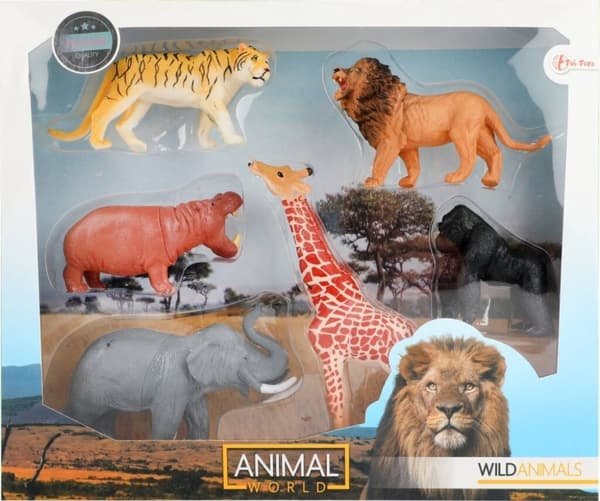Dyrenes verden Vilde dyr Elefant/Løve/Tiger/Gorilla/Giraf/flodhest